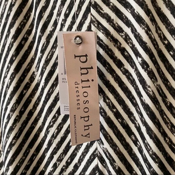 Nwt-Philosophy -Mixed Stripe Bodycon Dress - Picture 3 of 8